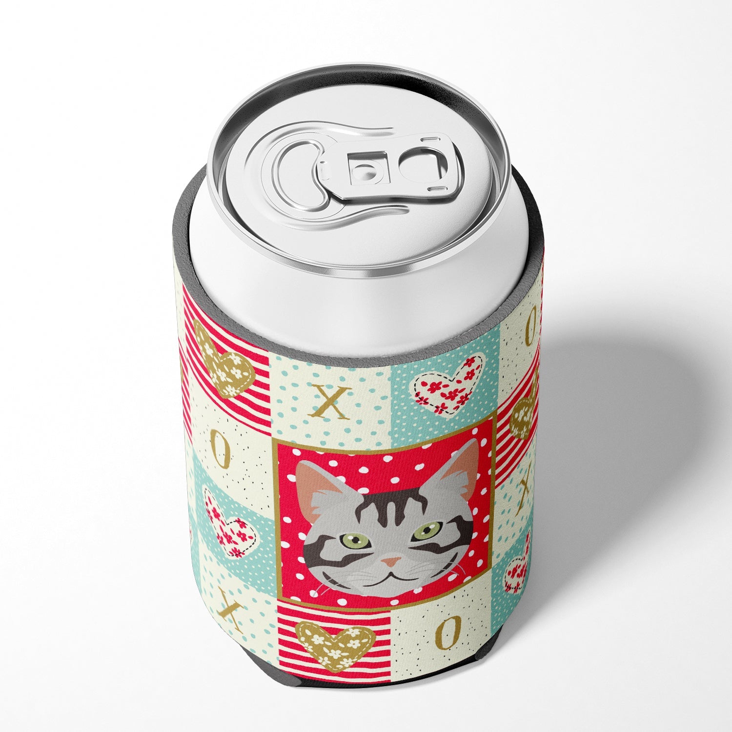 American Shorthair Cat Love Can or Bottle Hugger Cooler Sleeve for Standard 12 oz Cans, Insulated Foam Beer & Soda Can Hugger Reusable