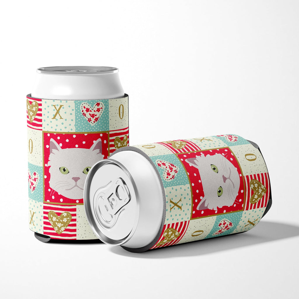 Asian Semi Longhaired Cat Love Can or Bottle Hugger Cooler Sleeve for Standard 12 oz Cans, Insulated Foam Beer & Soda Can Hugger Reusable