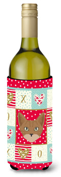 Australian Mist Cat Love Wine Bottle Hugger Gift Sleeve for Standard 750 ml Bottles, Insulated Reusable Also Fits Mini Shot & Pint Bottles