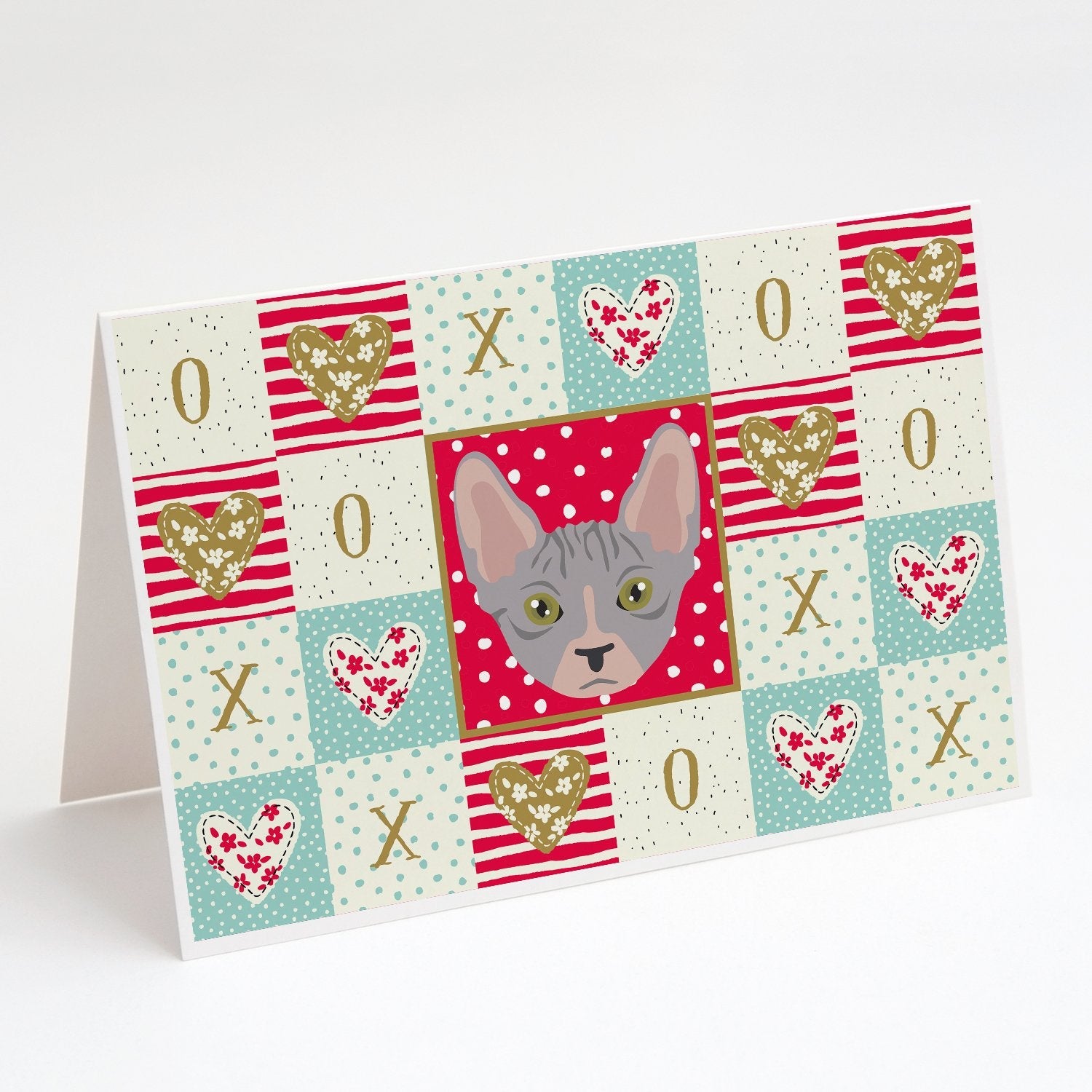 Bambino Cat Love Greeting Cards Pack of 8 Blank Cards with Envelopes Whimsical A7 Size 5x7