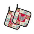 Bambino Cat Love Pot Holder Set of 2 Heat Resistant Quilted Hot Pads 7.5 x 7.5 Inch, Insulated Kitchen Trivets for Cooking & Baking