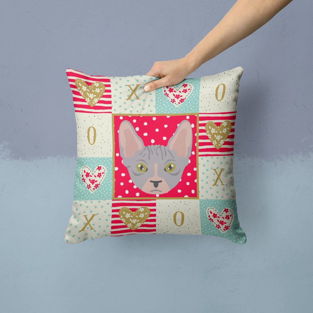Bambino Cat Love Decorative Throw Pillow 14x14 Indoor Outdoor Accent Cushion, Fabric Cover with Insert for Sofa, Bed, Porch & Living Room
