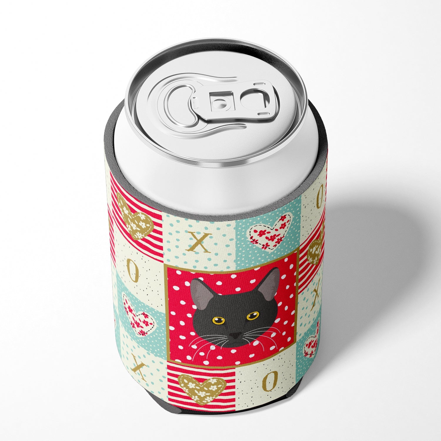 Bombay Cat Love Can or Bottle Hugger Cooler Sleeve for Standard 12 oz Cans, Insulated Foam Beer & Soda Can Hugger Reusable