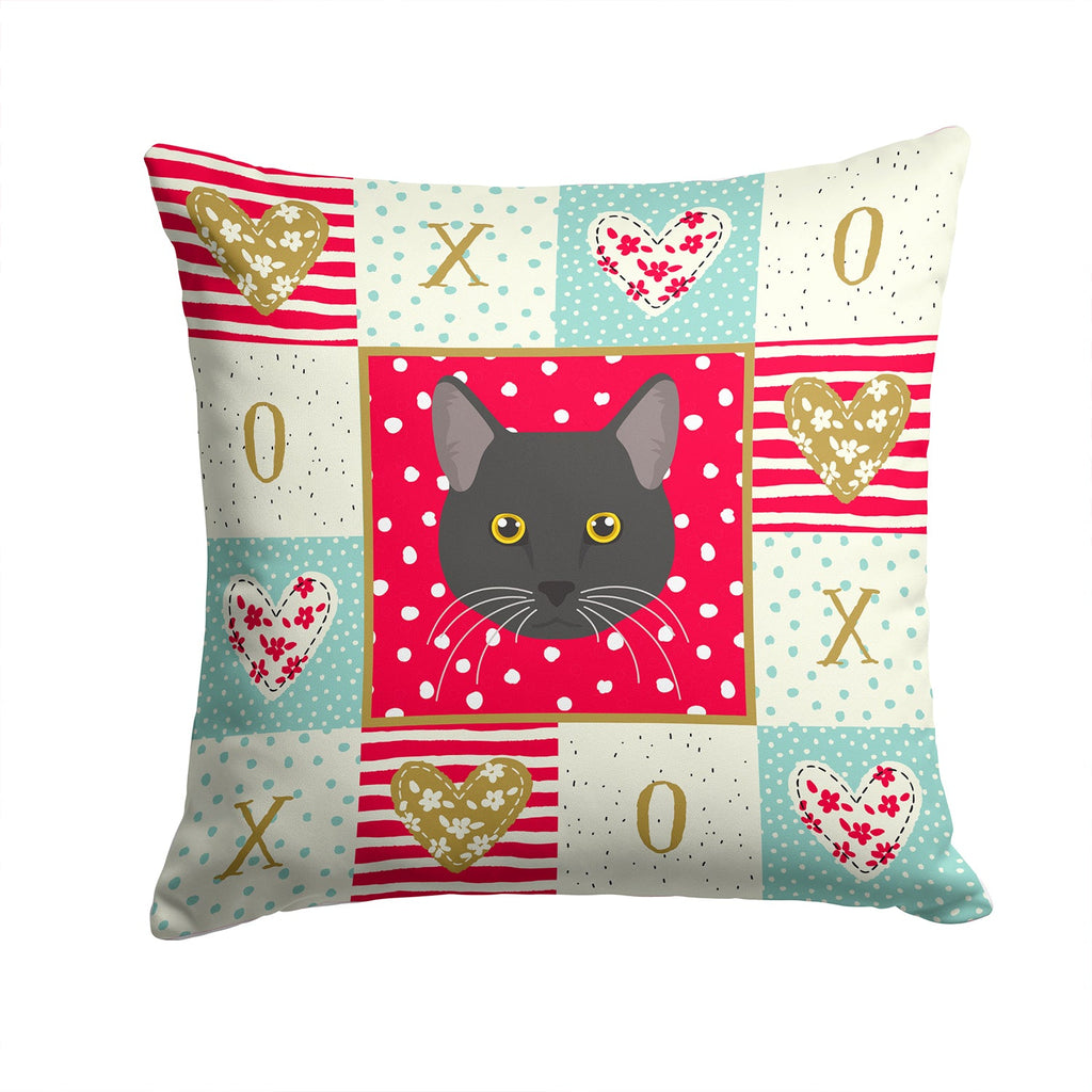 Bombay Cat Love Decorative Throw Pillow 14x14 Indoor Outdoor Accent Cushion, Fabric Cover with Insert for Sofa, Bed, Porch & Living Room