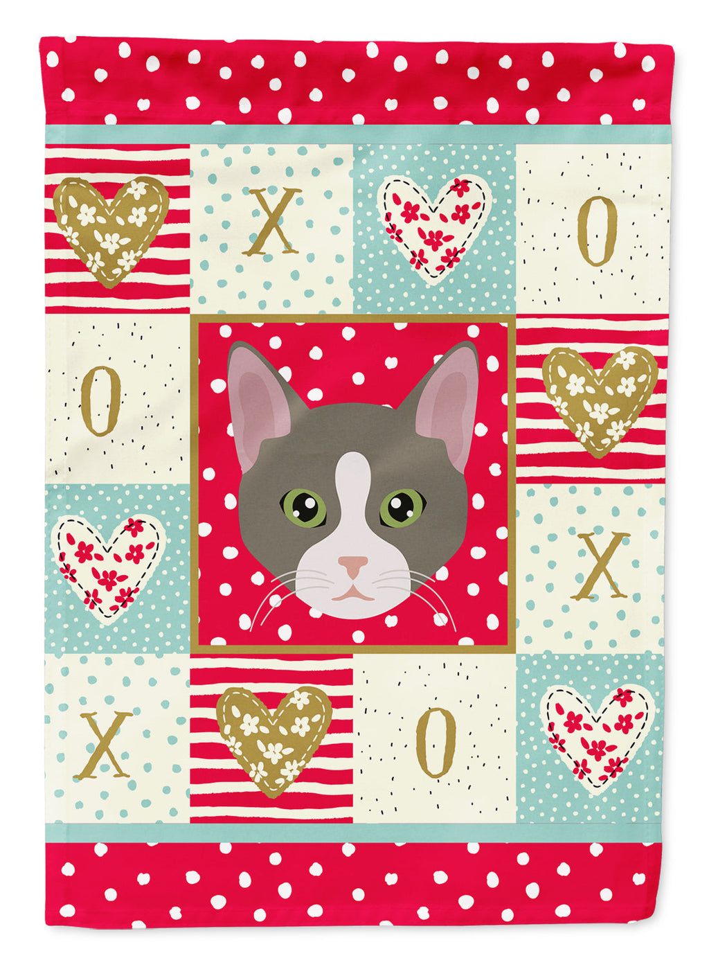 Brazilian Shorthair Cat Love House Flag 28x40 Porch Sleeve Pole Decorative Outside Yard Banner Artwork Wall Hanging, Polyester