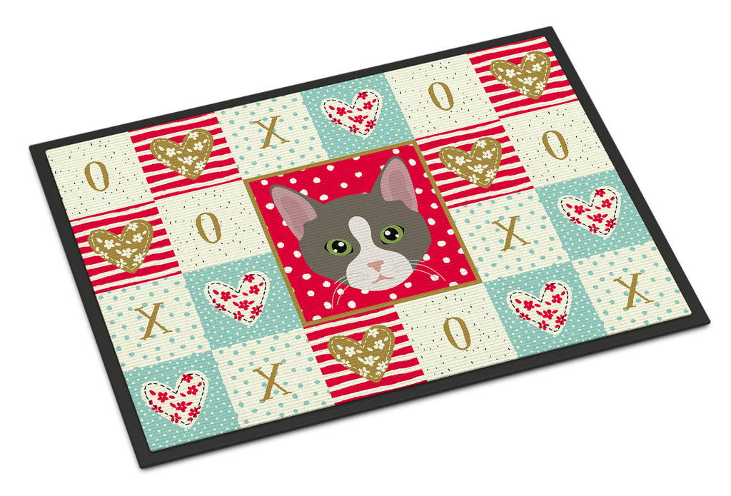 Brazilian Shorthair Cat Love Doormat Indoor Outdoor 24H X 36W Front Door Mat Rugs for Entryway, Non Slip Washable Low Pile,