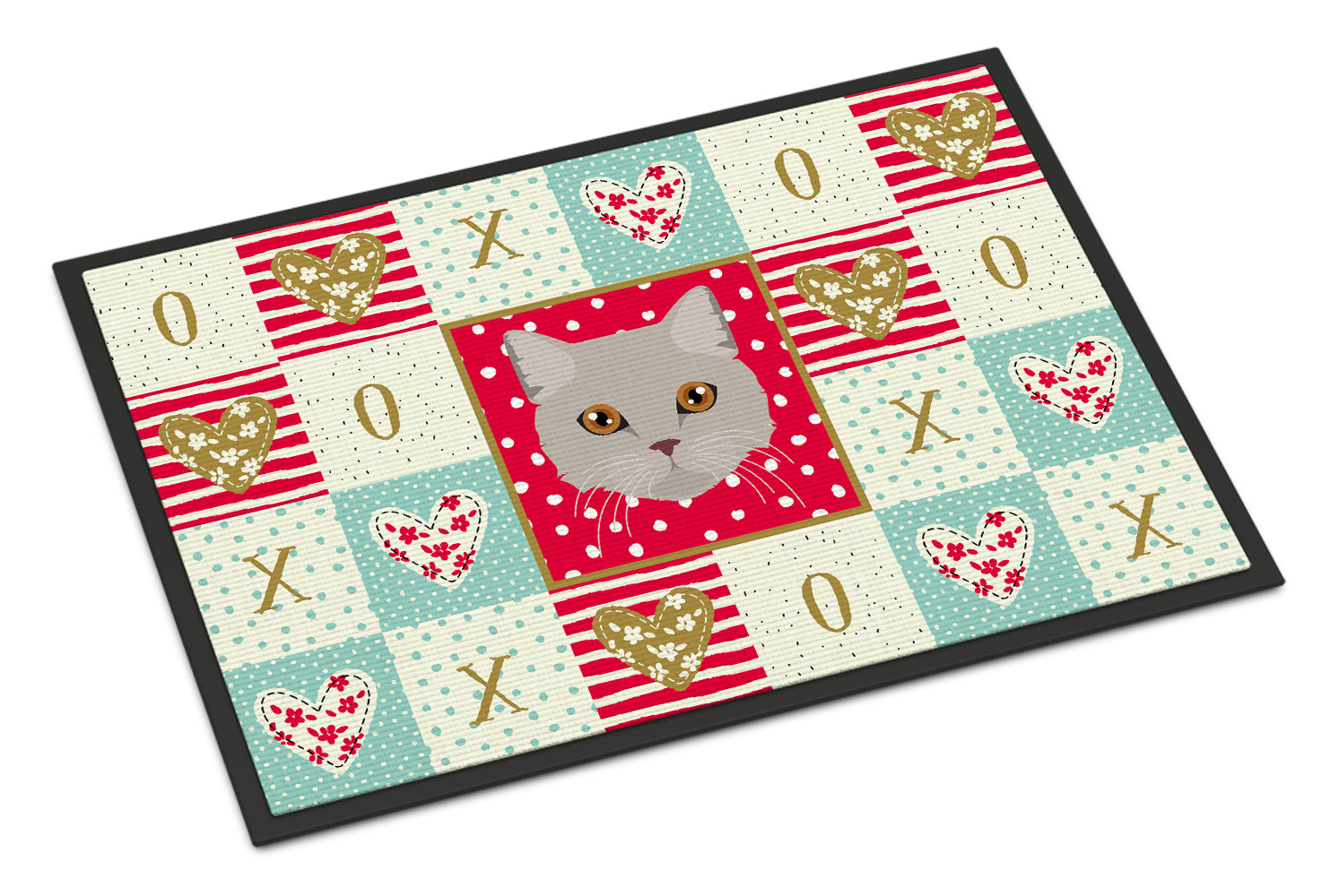 Brazilian Semi Longhair Cat Love Doormat Indoor Outdoor 24H X 36W Front Door Mat Rugs for Entryway, Non Slip Washable Low Pile,