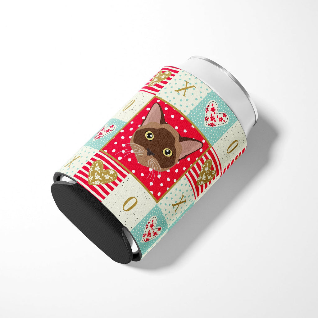 Burmese Cat Love Can or Bottle Hugger Cooler Sleeve for Standard 12 oz Cans, Insulated Foam Beer & Soda Can Hugger Reusable