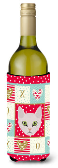 Burmilla Cat Love Wine Bottle Hugger Gift Sleeve for Standard 750 ml Bottles, Insulated Reusable Also Fits Mini Shot & Pint Bottles