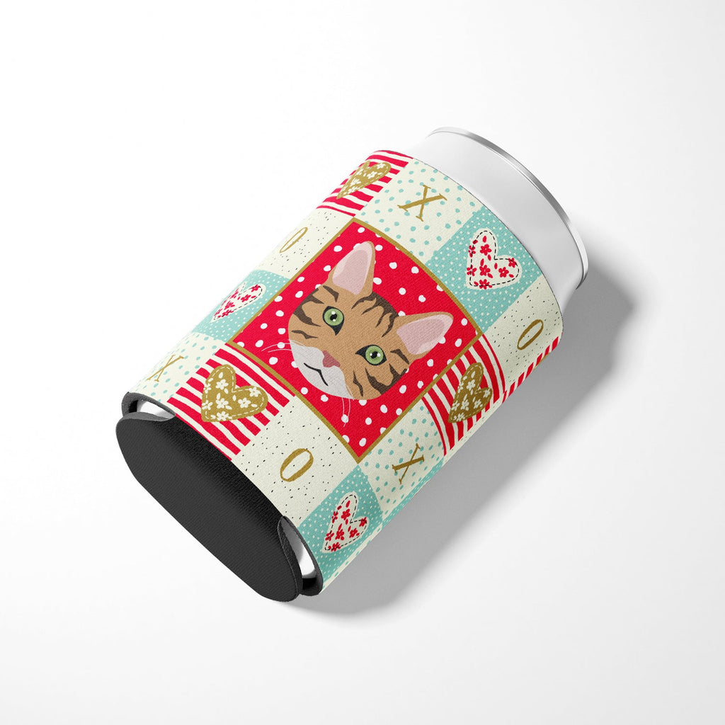 California Spangled Cat Love Can or Bottle Hugger Cooler Sleeve for Standard 12 oz Cans, Insulated Foam Beer & Soda Can Hugger Reusable
