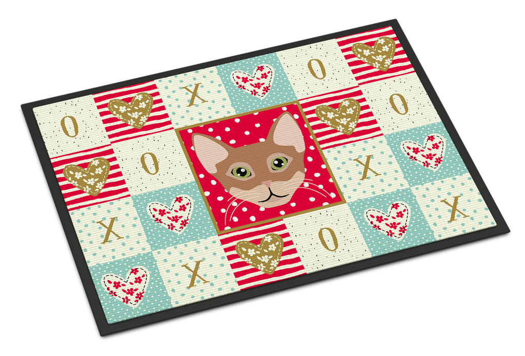 Chausie Cat Love Doormat Indoor Outdoor 18H X 27W Front Door Mat Rugs for Entryway, Non Slip Washable