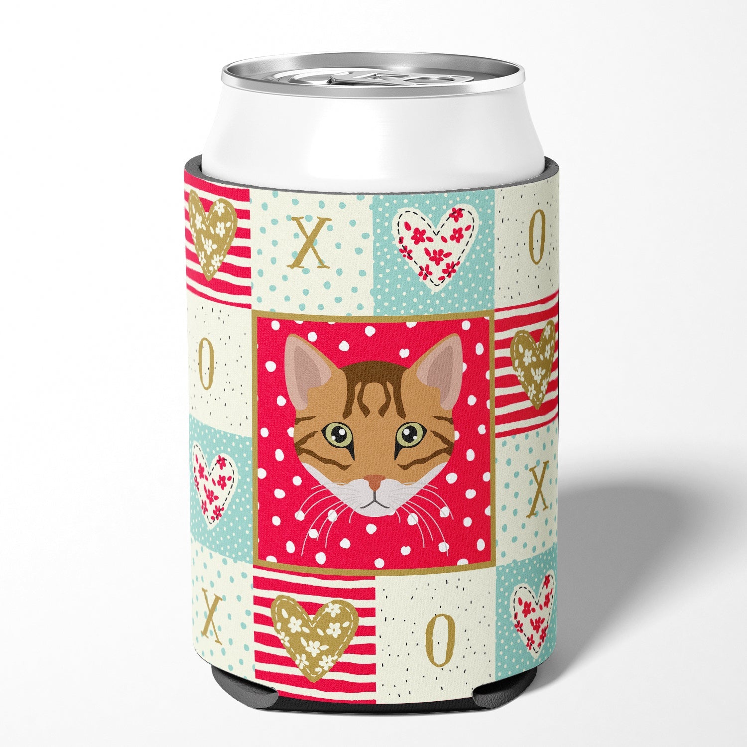Cheetoh Cat Love Can or Bottle Hugger Cooler Sleeve for Standard 12 oz Cans, Insulated Foam Beer & Soda Can Hugger Reusable