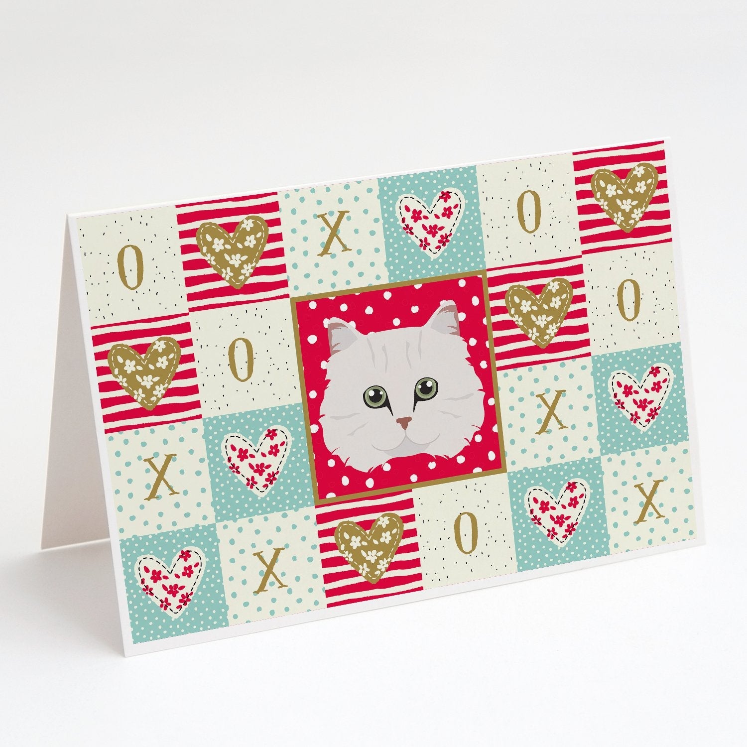 Chinchilla Persian Longhair Cat Love Greeting Cards Pack of 8 Blank Cards with Envelopes Whimsical A7 Size 5x7