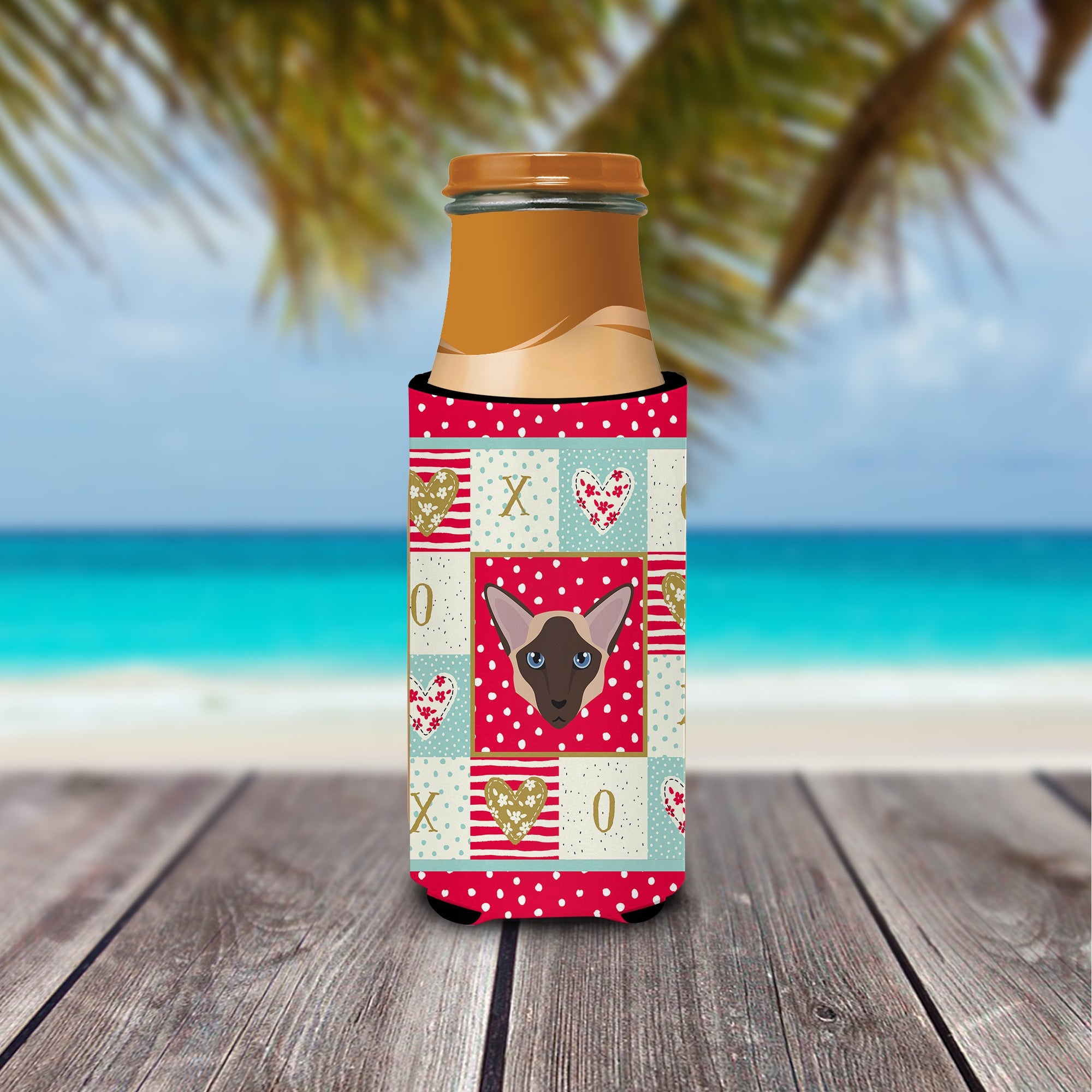 Colorpoint Longhair Cat Love Slim Can Hugger , Insulated Foam Hugger for 12 oz Slim Cans, Beer Bottles & Water Bottles, Printed in USA
