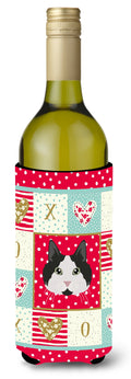 Cymric Cat Love Wine Bottle Hugger Gift Sleeve for Standard 750 ml Bottles, Insulated Reusable Also Fits Mini Shot & Pint Bottles