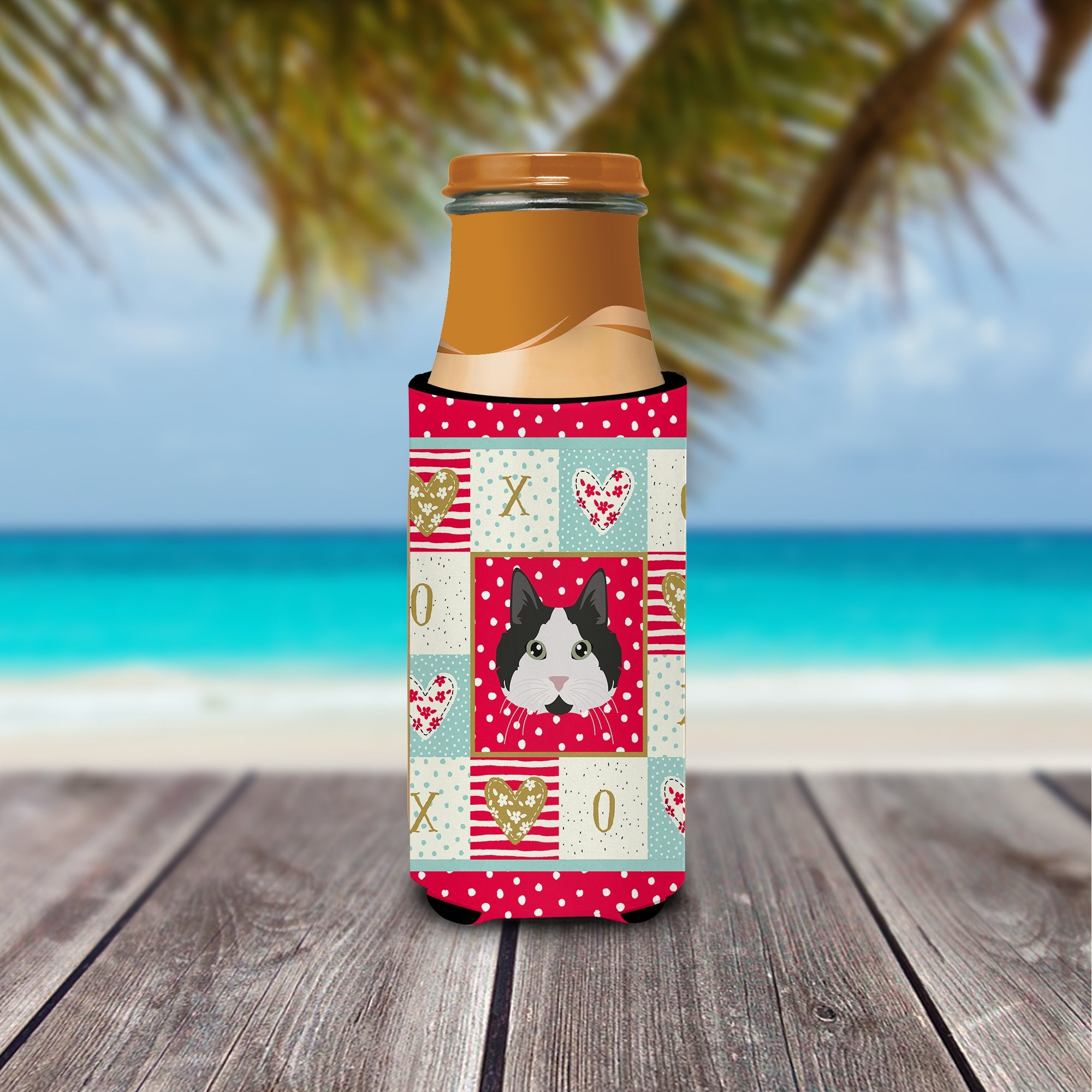 Cymric Cat Love Slim Can Hugger , Insulated Foam Hugger for 12 oz Slim Cans, Beer Bottles & Water Bottles, Printed in USA