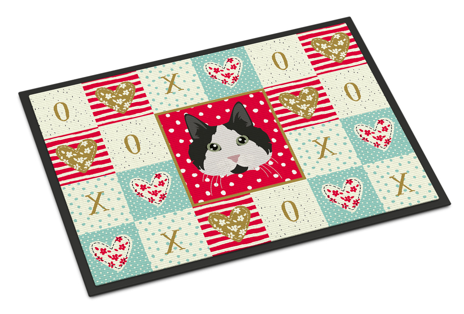 Cymric #2 Cat Love Doormat Indoor Outdoor 24H X 36W Front Door Mat Rugs for Entryway, Non Slip Washable Low Pile,