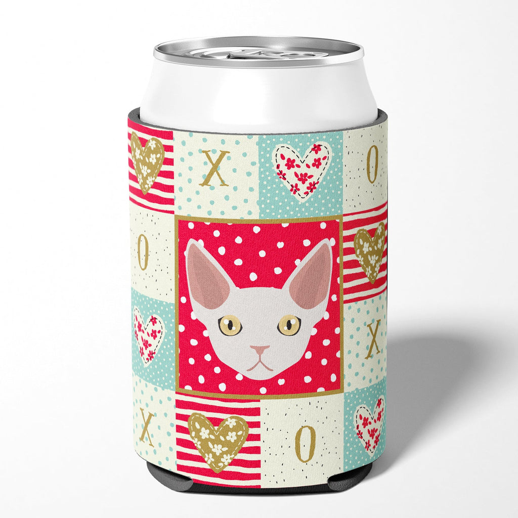 Devon Rex Cat Love Can or Bottle Hugger Cooler Sleeve for Standard 12 oz Cans, Insulated Foam Beer & Soda Can Hugger Reusable