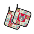 Don Sphynx Cat Love Pot Holder Set of 2 Heat Resistant Quilted Hot Pads 7.5 x 7.5 Inch, Insulated Kitchen Trivets for Cooking & Baking