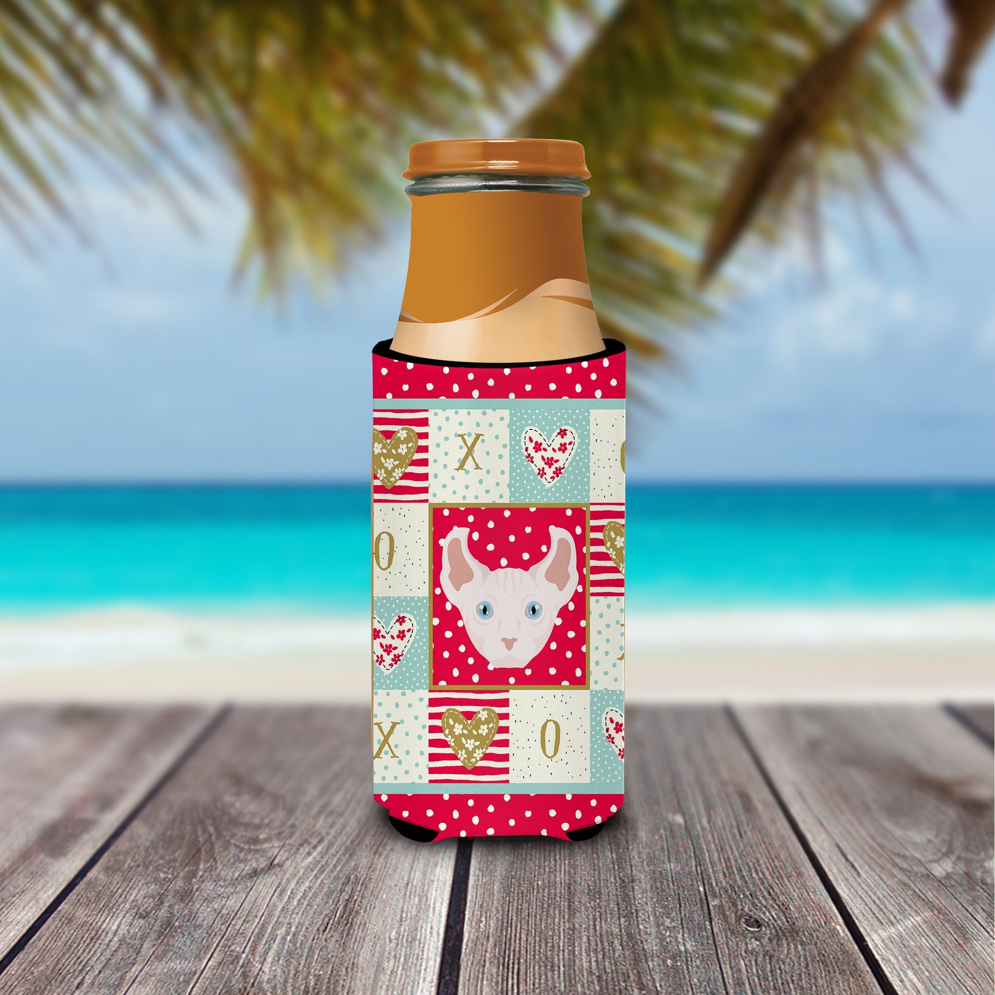 Dwelf Cat Love Slim Can Hugger , Insulated Foam Hugger for 12 oz Slim Cans, Beer Bottles & Water Bottles, Printed in USA
