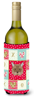 European Burmese Cat Love Wine Bottle Hugger Gift Sleeve for Standard 750 ml Bottles, Insulated Reusable Also Fits Mini Shot & Pint Bottles