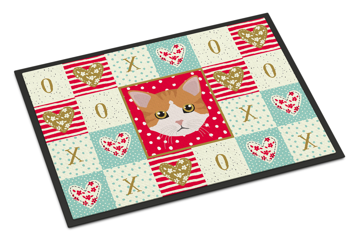 European Shorthair Cat Love Doormat Indoor Outdoor 18H X 27W Front Door Mat Rugs for Entryway, Non Slip Washable