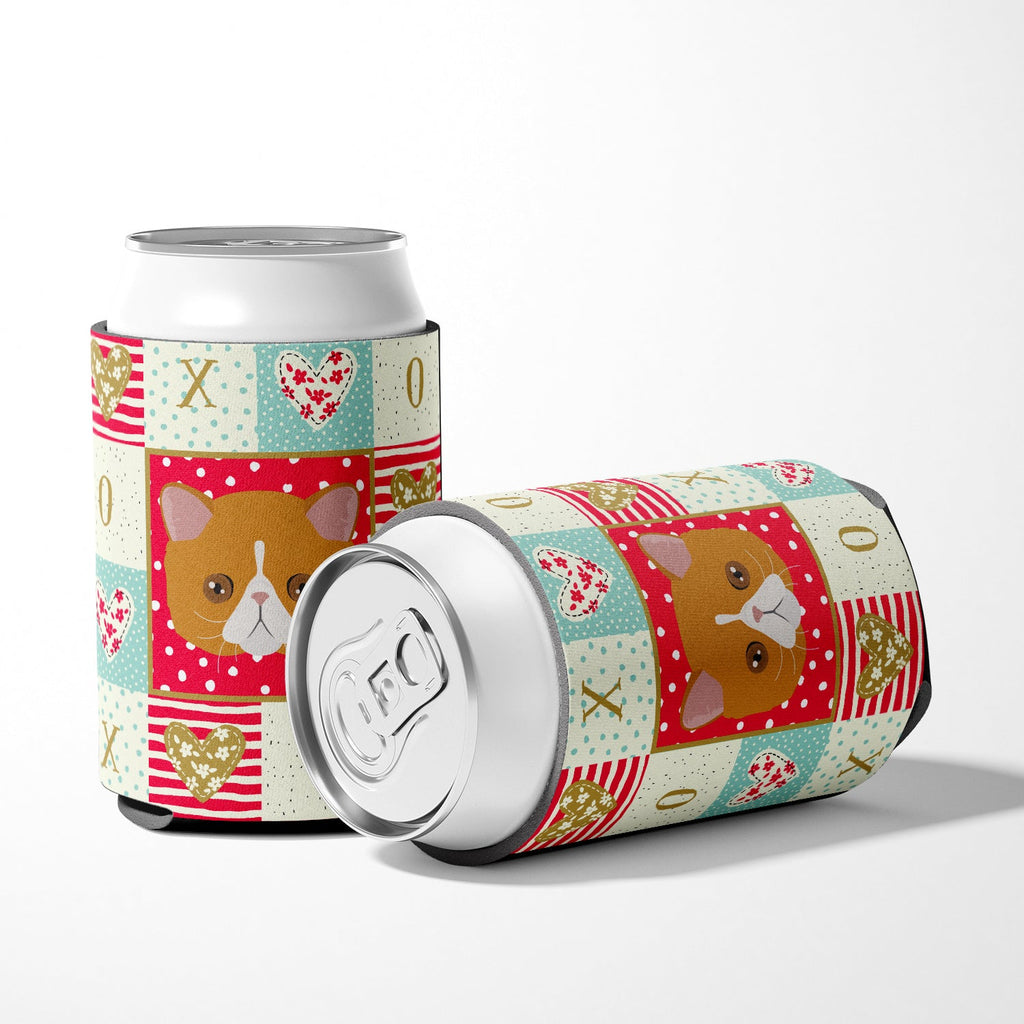 Exotic Shorthair Cat Love Can or Bottle Hugger Cooler Sleeve for Standard 12 oz Cans, Insulated Foam Beer & Soda Can Hugger Reusable