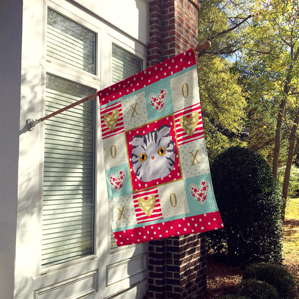 Foldex Exotic Fold Cat Love House Flag 28x40 Porch Sleeve Pole Decorative Outside Yard Banner Artwork Wall Hanging, Polyester