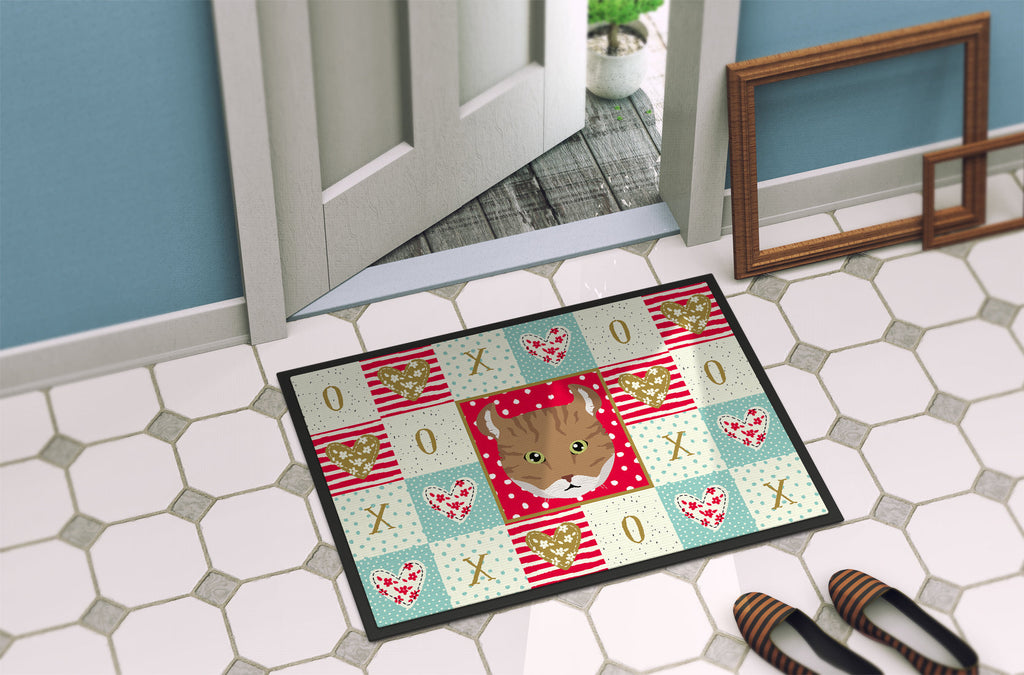 Highlander Lynx Cat Love Doormat Indoor Outdoor 24H X 36W Front Door Mat Rugs for Entryway, Non Slip Washable Low Pile,