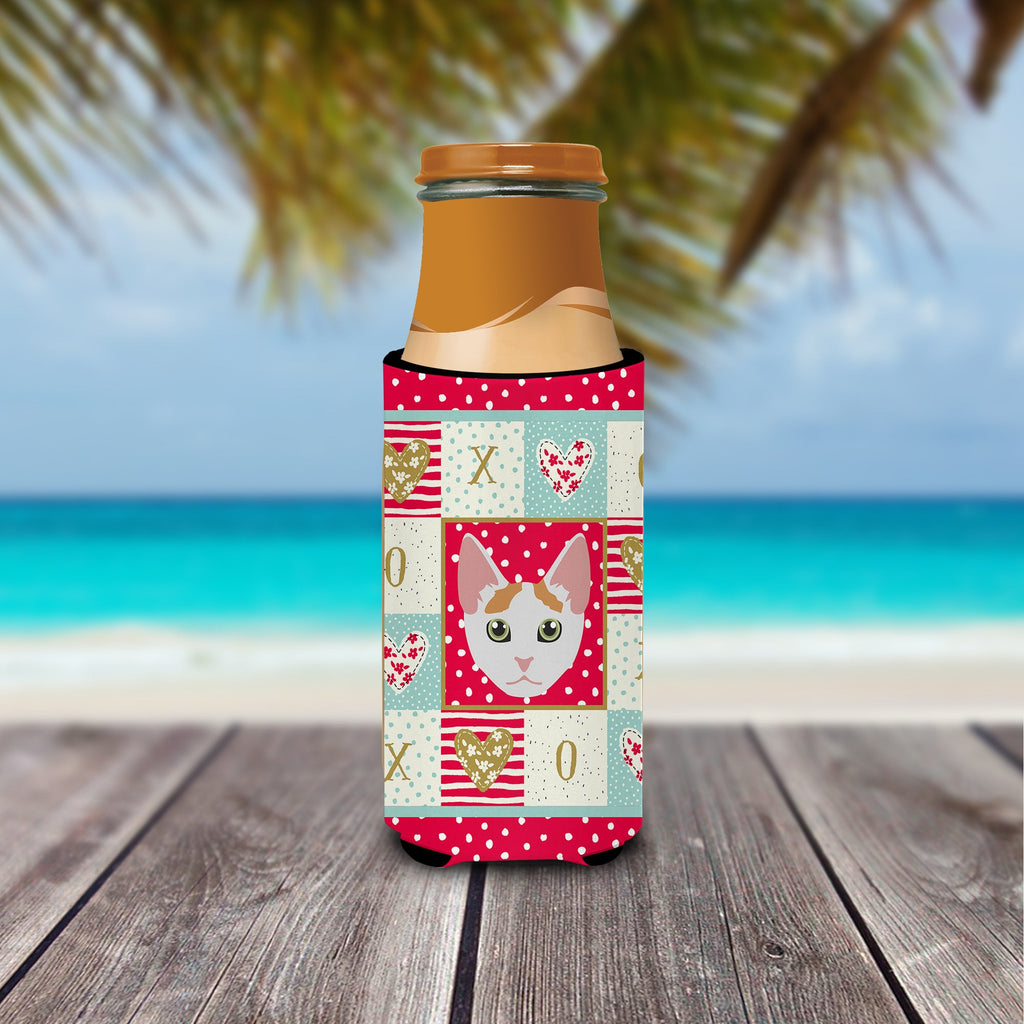Japanese Bobtail Cat Love Slim Can Hugger , Insulated Foam Hugger for 12 oz Slim Cans, Beer Bottles & Water Bottles, Printed in USA