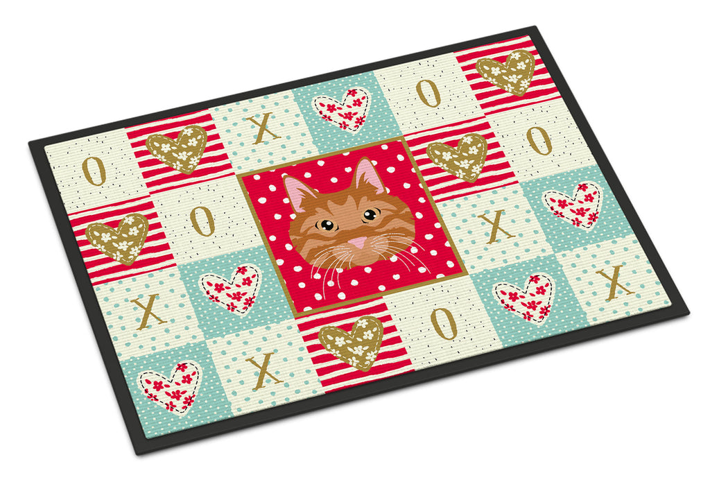 Kurilian Bobtail Cat Love Doormat Indoor Outdoor 24H X 36W Front Door Mat Rugs for Entryway, Non Slip Washable Low Pile,