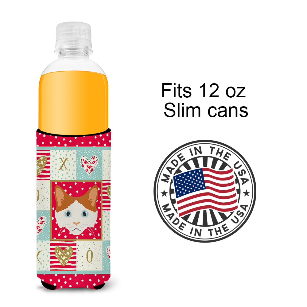 La Perm Cat Love Slim Can Hugger , Insulated Foam Hugger for 12 oz Slim Cans, Beer Bottles & Water Bottles, Printed in USA