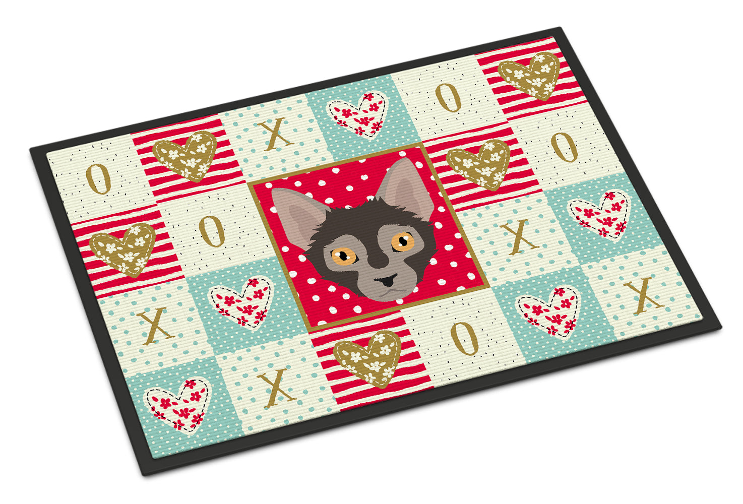 Lykoi Cat Love Doormat Indoor Outdoor 18H X 27W Front Door Mat Rugs for Entryway, Non Slip Washable