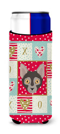 Lykoi Cat Love Slim Can Hugger , Insulated Foam Hugger for 12 oz Slim Cans, Beer Bottles & Water Bottles, Printed in USA