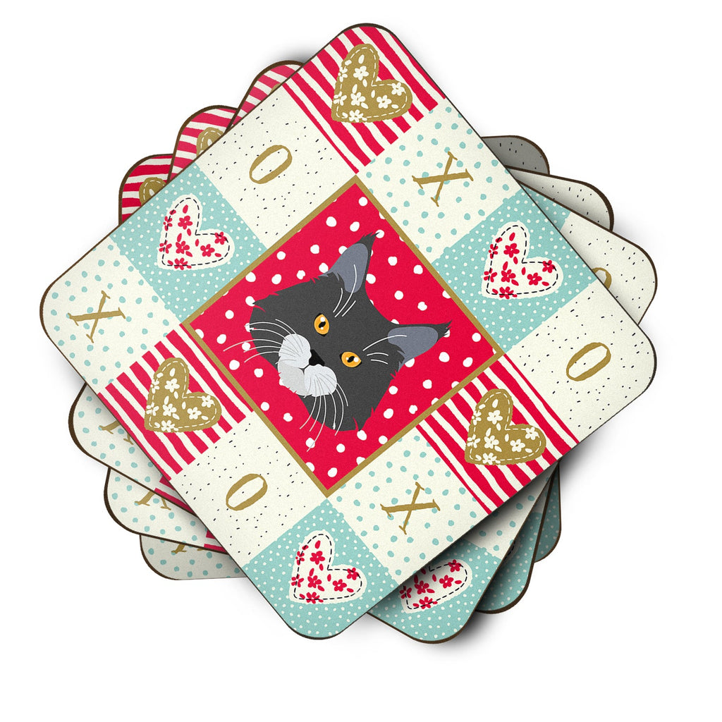 Maine Coon Cat Love Foam Coasters Set of 4 Cup Coasters for Indoor Outdoor, Tabletop Protection, Anti Slip, Mouse pad Material