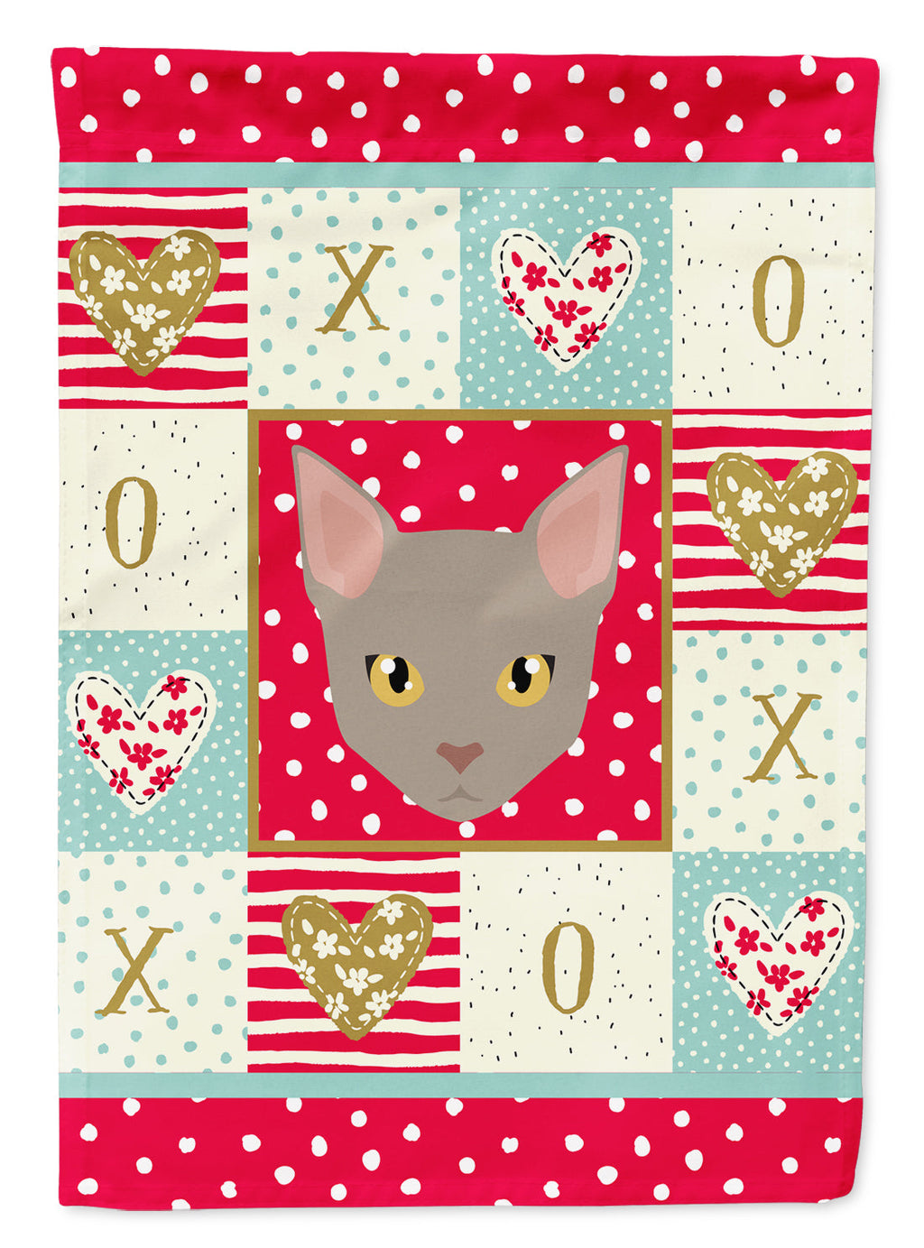 Malayan Cat Love House Flag 28x40 Porch Sleeve Pole Decorative Outside Yard Banner Artwork Wall Hanging, Polyester