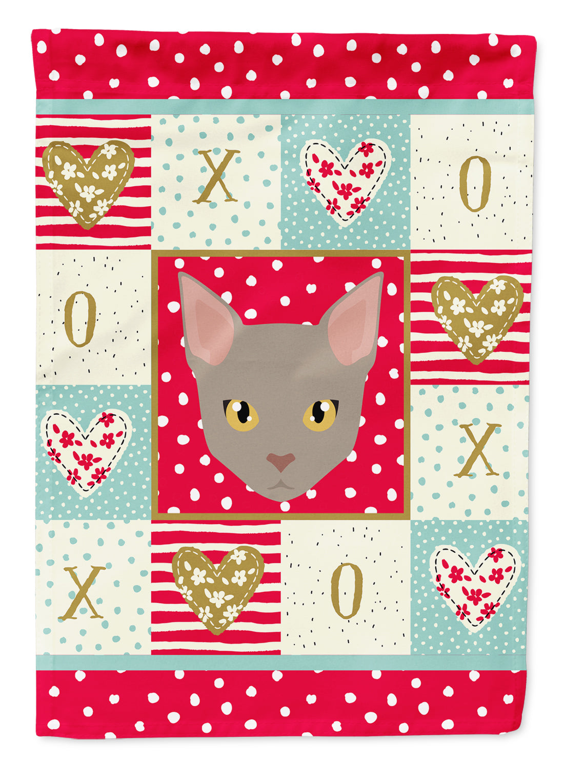 Malayan Cat Love House Flag 28x40 Porch Sleeve Pole Decorative Outside Yard Banner Artwork Wall Hanging, Polyester