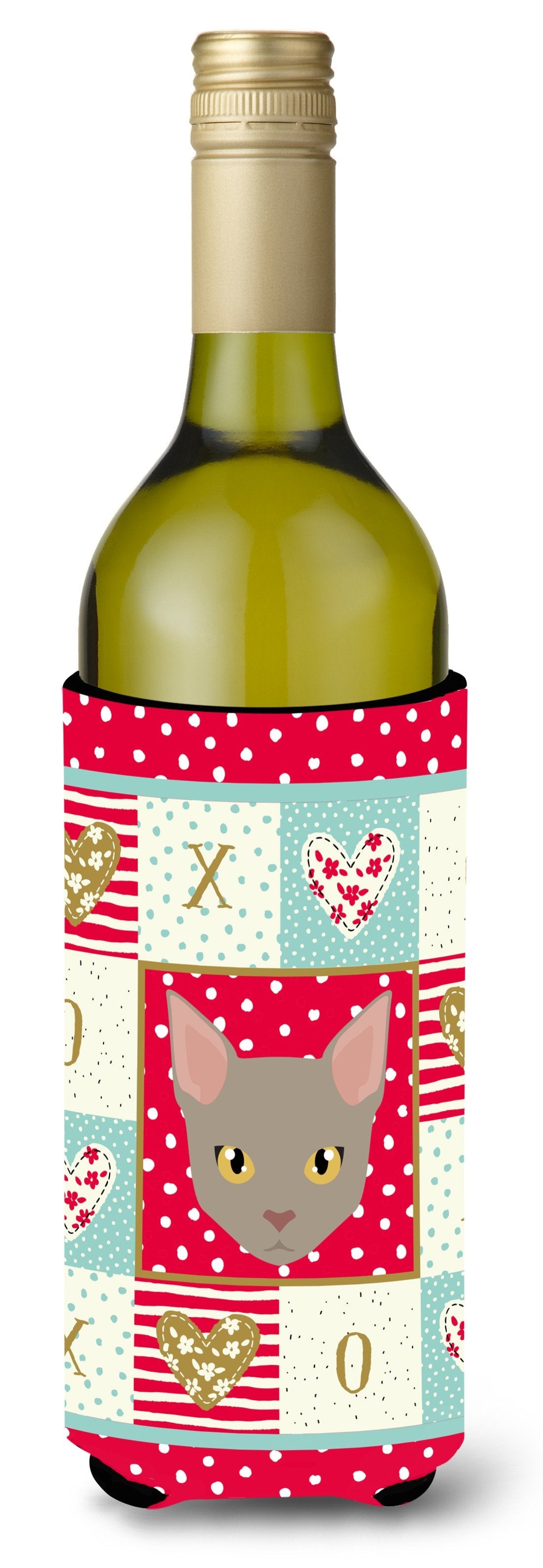 Malayan Cat Love Wine Bottle Hugger Gift Sleeve for Standard 750 ml Bottles, Insulated Reusable Also Fits Mini Shot & Pint Bottles