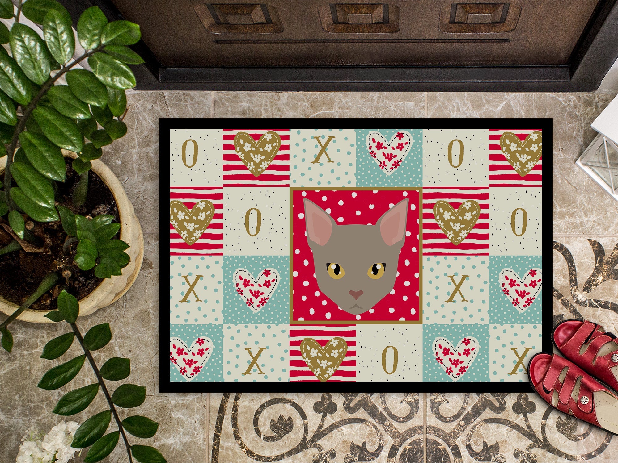 Malayan Cat Love Doormat Indoor Outdoor 18H X 27W Front Door Mat Rugs for Entryway, Non Slip Washable
