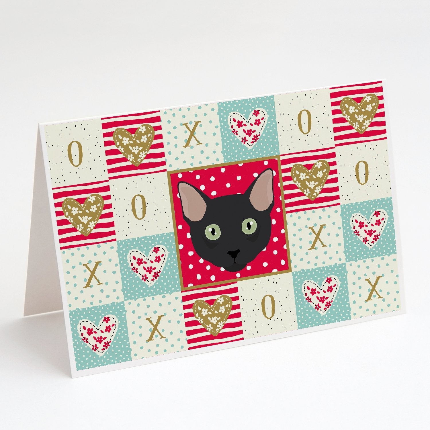 Mandalay Cat Love Greeting Cards Pack of 8 Blank Cards with Envelopes Whimsical A7 Size 5x7