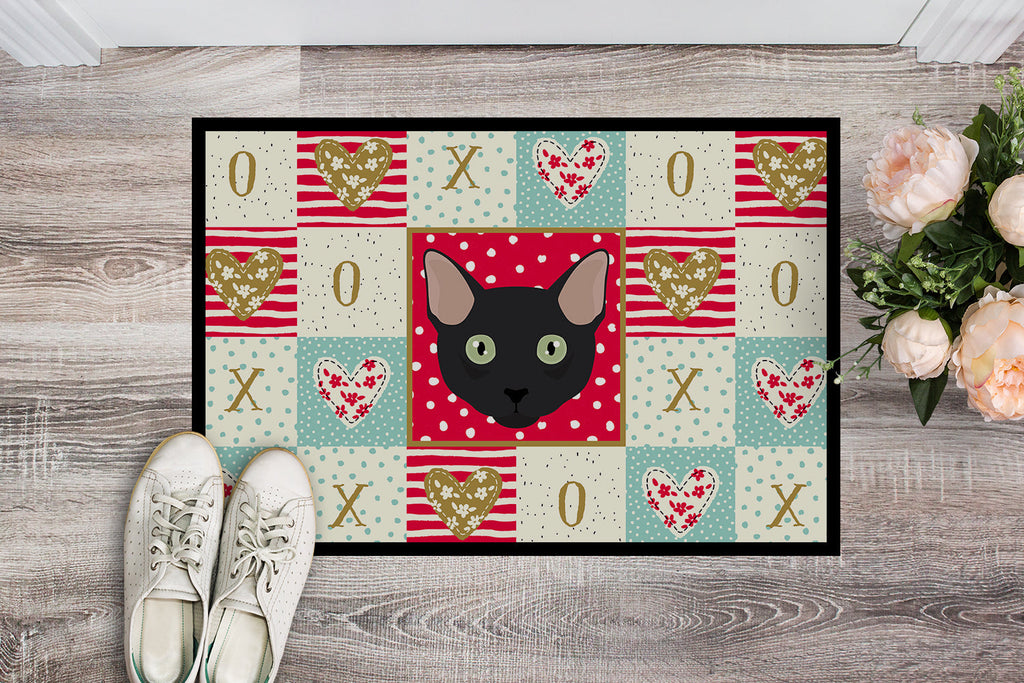 Mandalay Cat Love Doormat Indoor Outdoor 24H X 36W Front Door Mat Rugs for Entryway, Non Slip Washable Low Pile,