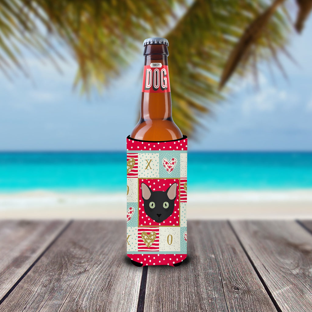 Mandalay Cat Love Slim Can Hugger , Insulated Foam Hugger for 12 oz Slim Cans, Beer Bottles & Water Bottles, Printed in USA