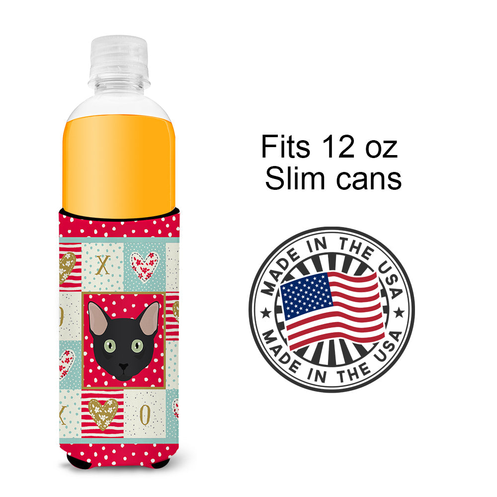 Mandalay Cat Love Slim Can Hugger , Insulated Foam Hugger for 12 oz Slim Cans, Beer Bottles & Water Bottles, Printed in USA