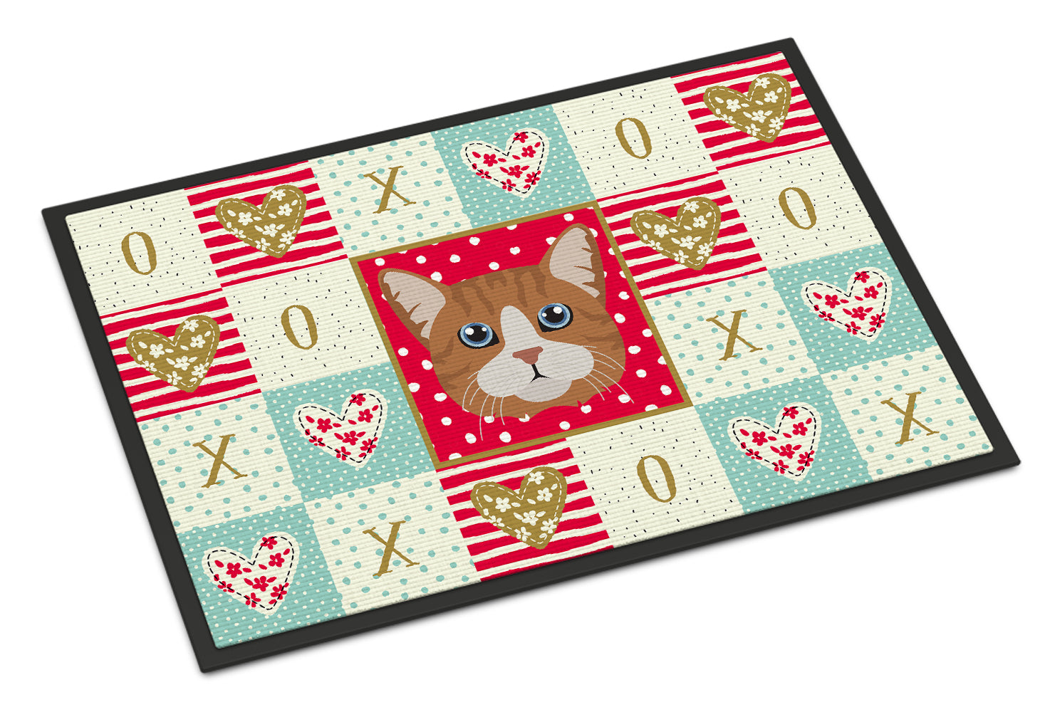 Manx Cat Love Doormat Indoor Outdoor 18H X 27W Front Door Mat Rugs for Entryway, Non Slip Washable
