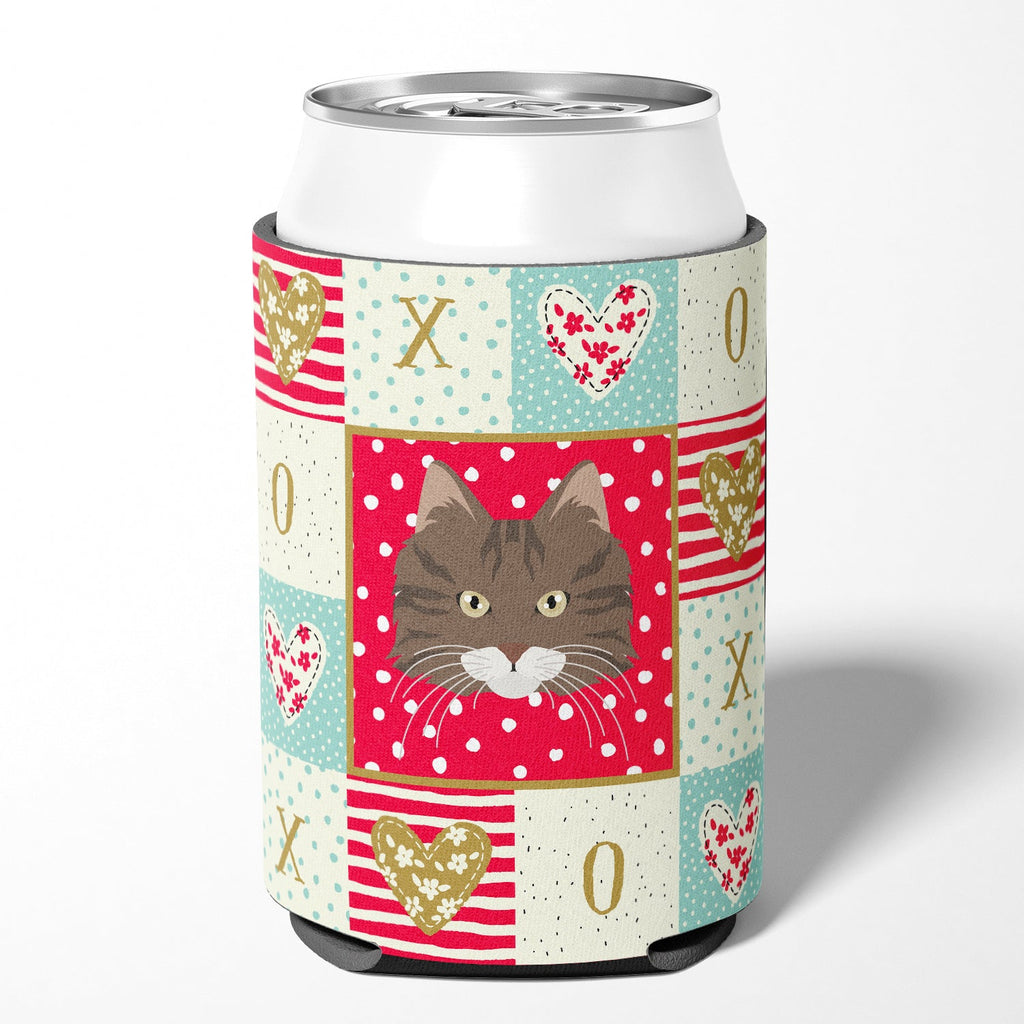Norwegian Forest Cat Love Can or Bottle Hugger Cooler Sleeve for Standard 12 oz Cans, Insulated Foam Beer & Soda Can Hugger Reusable