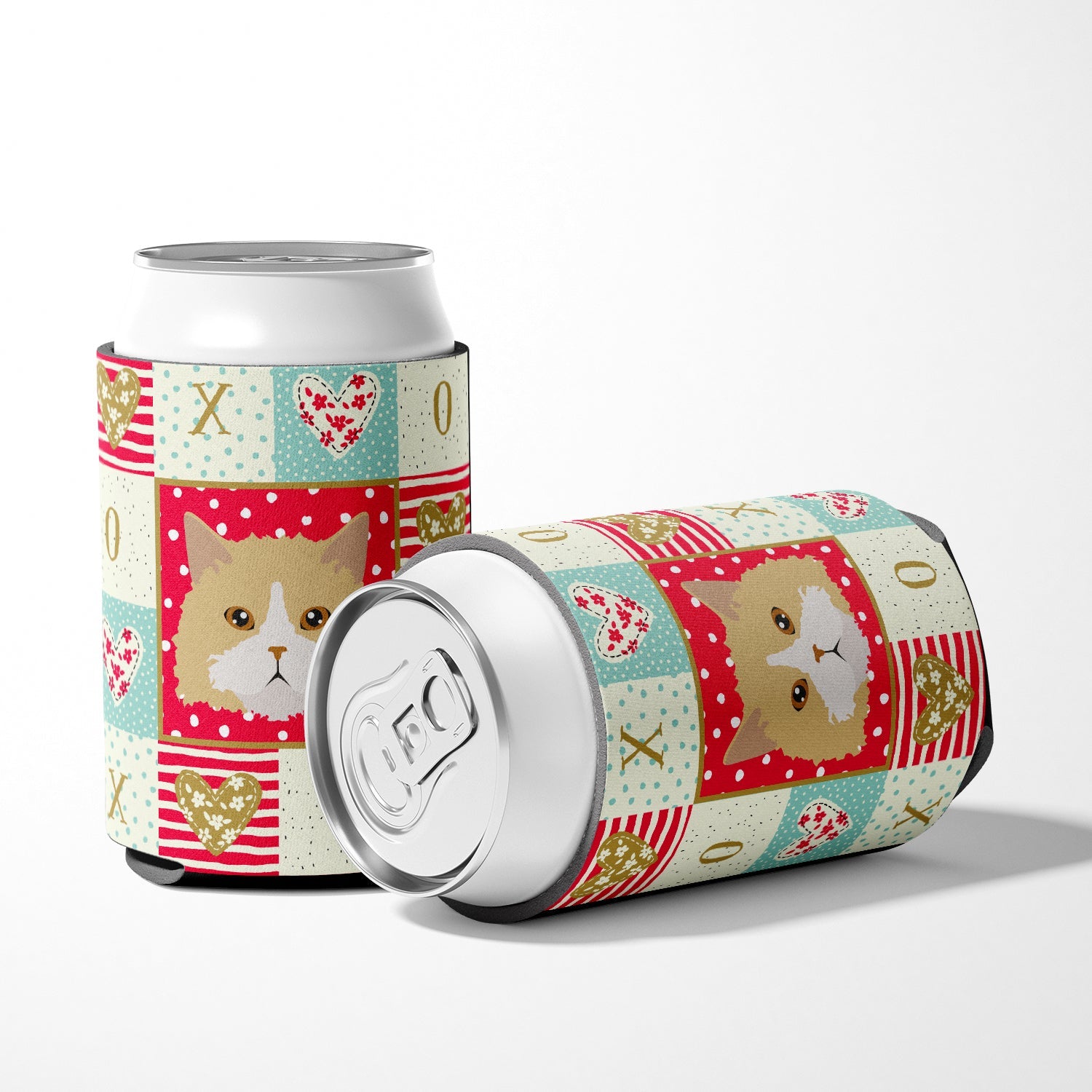 Oregon Rex Cat Love Can or Bottle Hugger Cooler Sleeve for Standard 12 oz Cans, Insulated Foam Beer & Soda Can Hugger Reusable