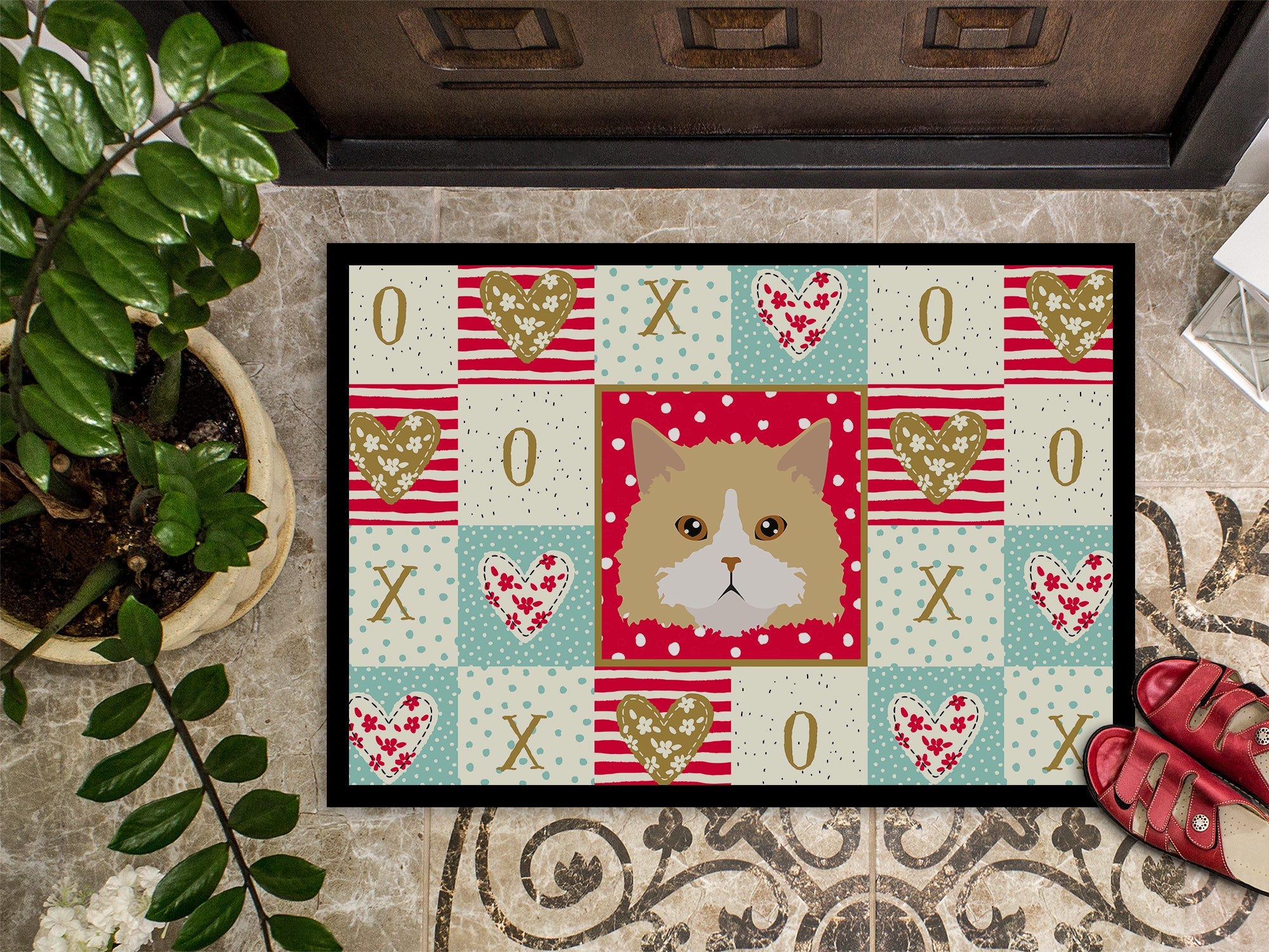 Oregon Rex Cat Love Doormat Indoor Outdoor 18H X 27W Front Door Mat Rugs for Entryway, Non Slip Washable
