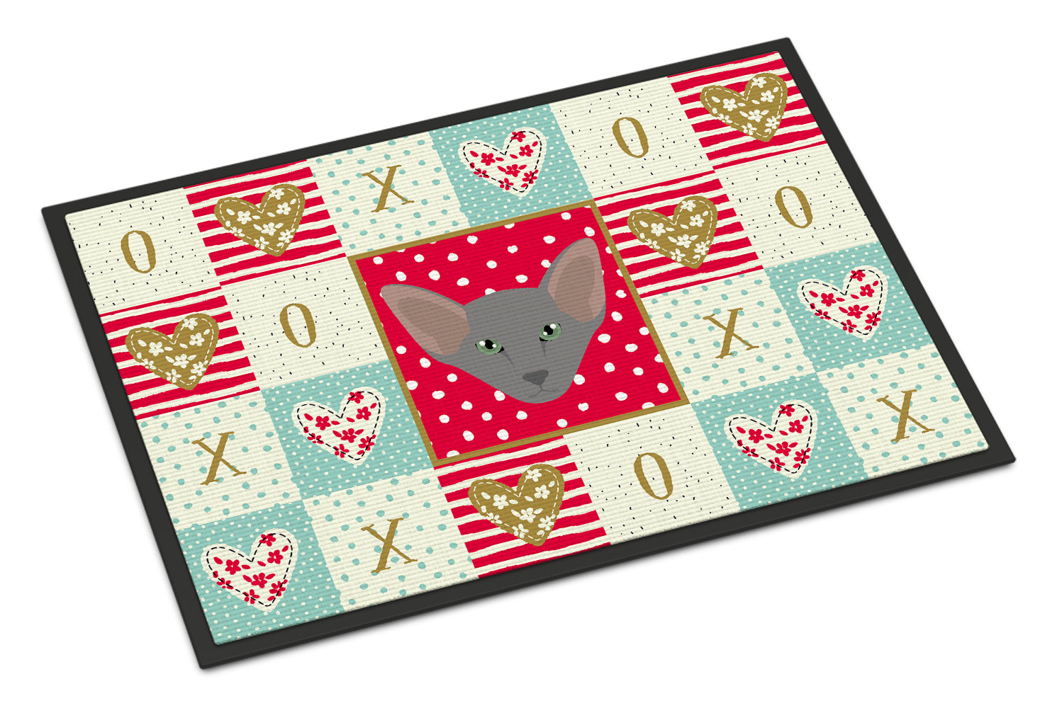 Oriental Shorthair Cat Love Doormat Indoor Outdoor 24H X 36W Front Door Mat Rugs for Entryway, Non Slip Washable Low Pile,