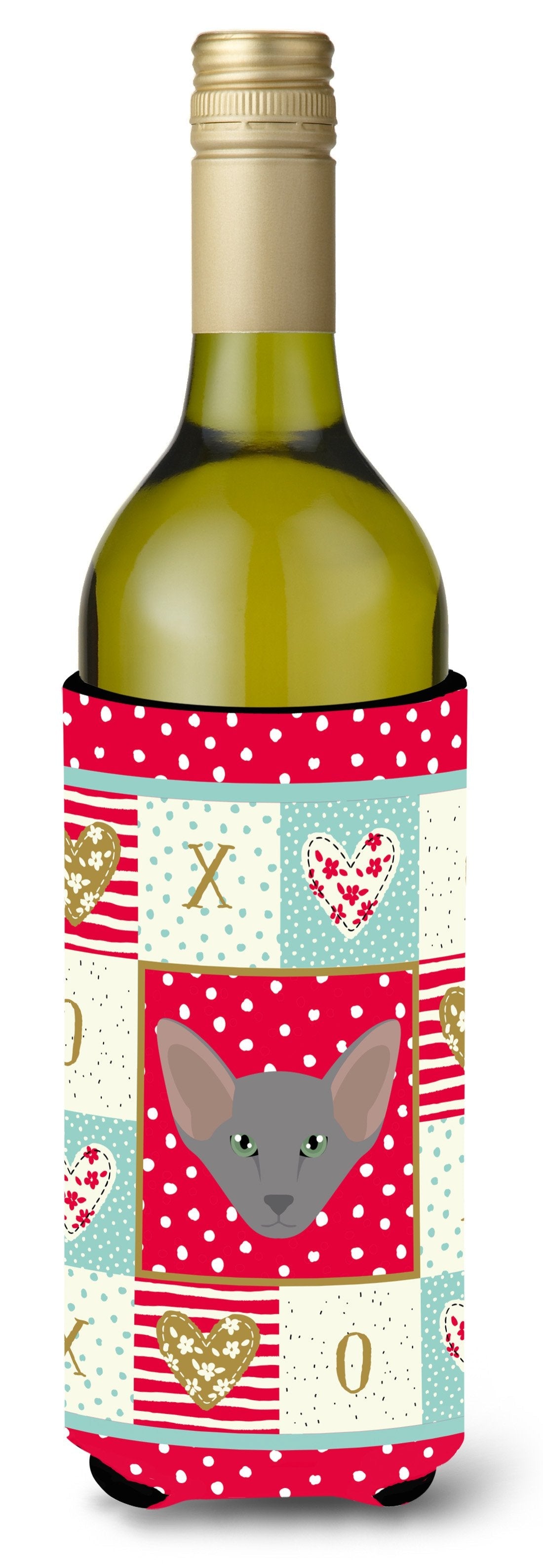 Oriental Shorthair Cat Love Wine Bottle Hugger Gift Sleeve for Standard 750 ml Bottles, Insulated Reusable Also Fits Mini Shot & Pint Bottles