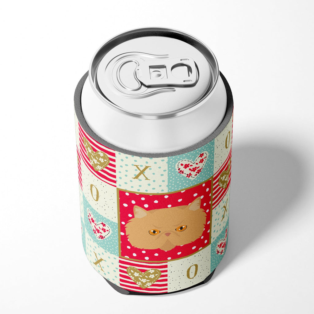 Persian Modern Cat Love Can or Bottle Hugger Cooler Sleeve for Standard 12 oz Cans, Insulated Foam Beer & Soda Can Hugger Reusable